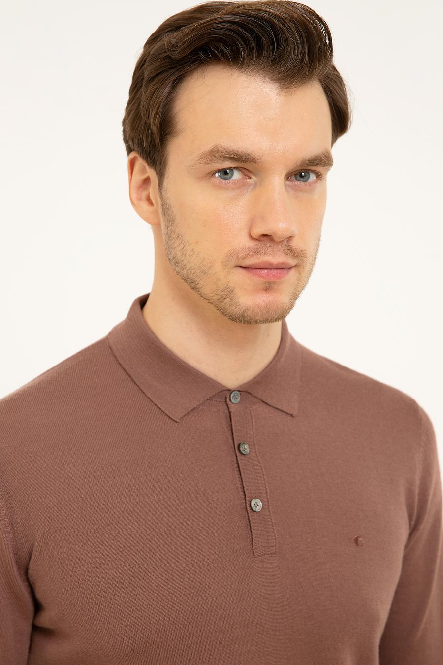 Mürdüm Slim Fit Polo Yaka Basic Triko Kazak - 50211330055