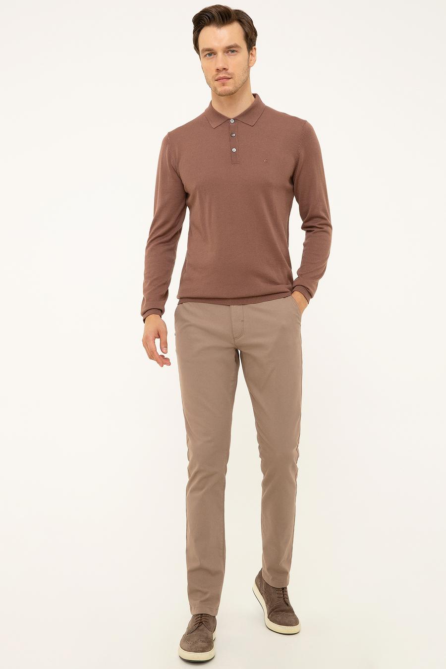 Mürdüm Slim Fit Polo Yaka Basic Triko Kazak - 50211330055