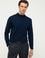 Lacivert Slim Fit Çeyrek Balıkçı Yaka Basic Triko Kazak