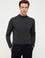 Antrasit Melanj Slim Fit Çeyrek Balıkçı Yaka Basic Triko Kazak