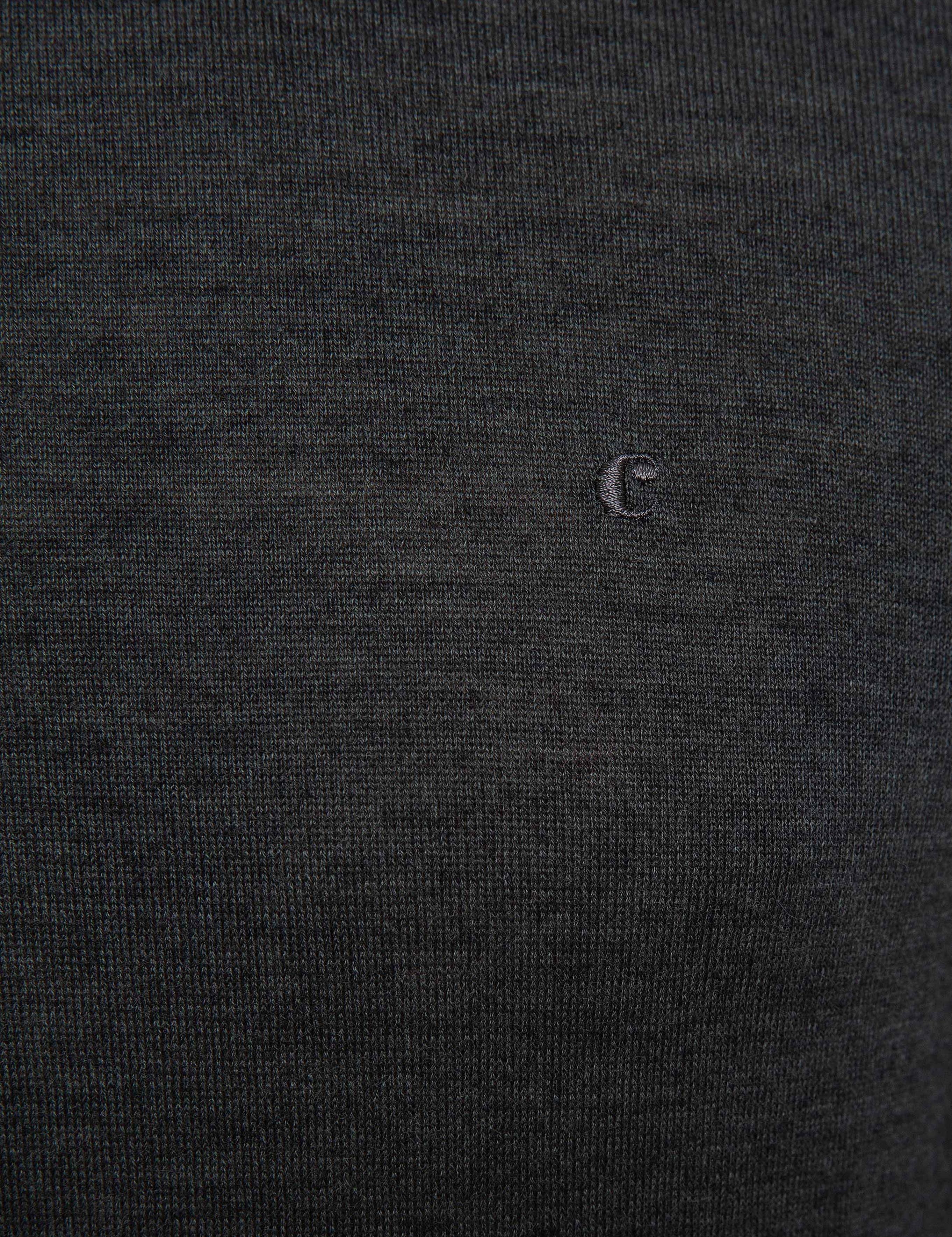 Antrasit Melanj Slim Fit Çeyrek Balıkçı Yaka Basic Triko Kazak - 50211332030