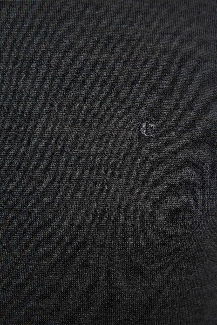 Antrasit Melanj Slim Fit Çeyrek Balıkçı Yaka Basic Triko Kazak - 50211332030