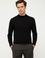 Siyah Slim Fit Çeyrek Balıkçı Yaka Basic Triko Kazak
