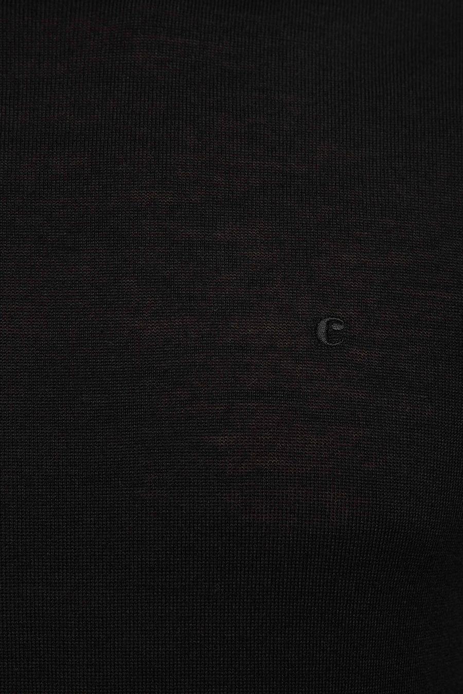Siyah Slim Fit Çeyrek Balıkçı Yaka Basic Triko Kazak - 50211332015