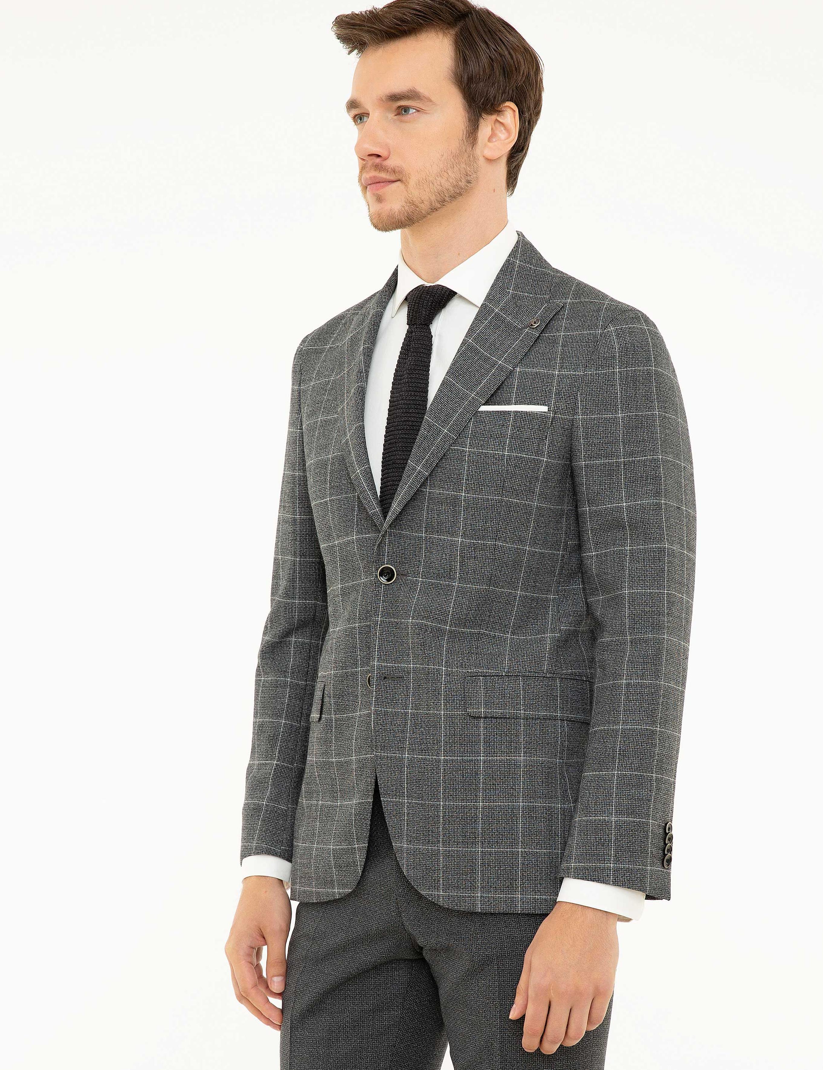 Siyah Slim Fit Ceket - 50211452011