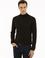 Koyu Kahverengi Slim Fit Yarım Balıkçı Basic Triko Kazak