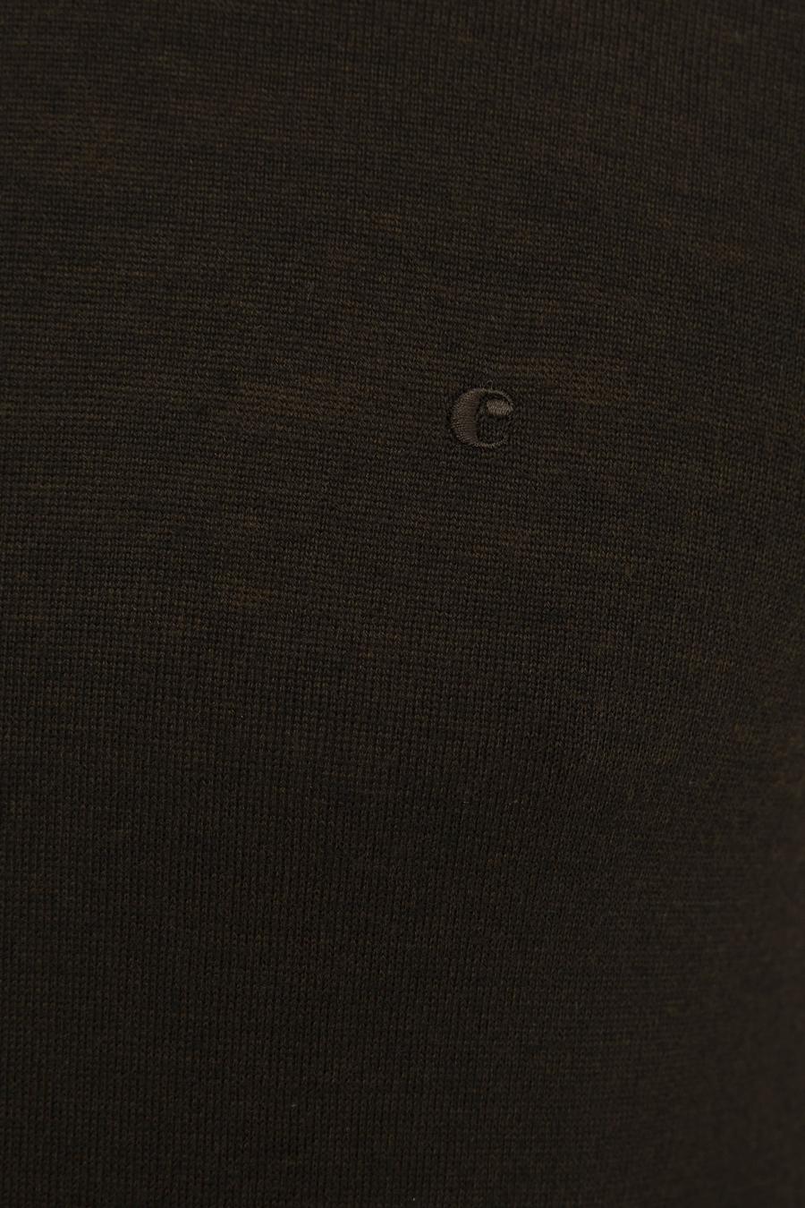 Koyu Kahverengi Slim Fit Yarım Balıkçı Basic Triko Kazak - 50211256069