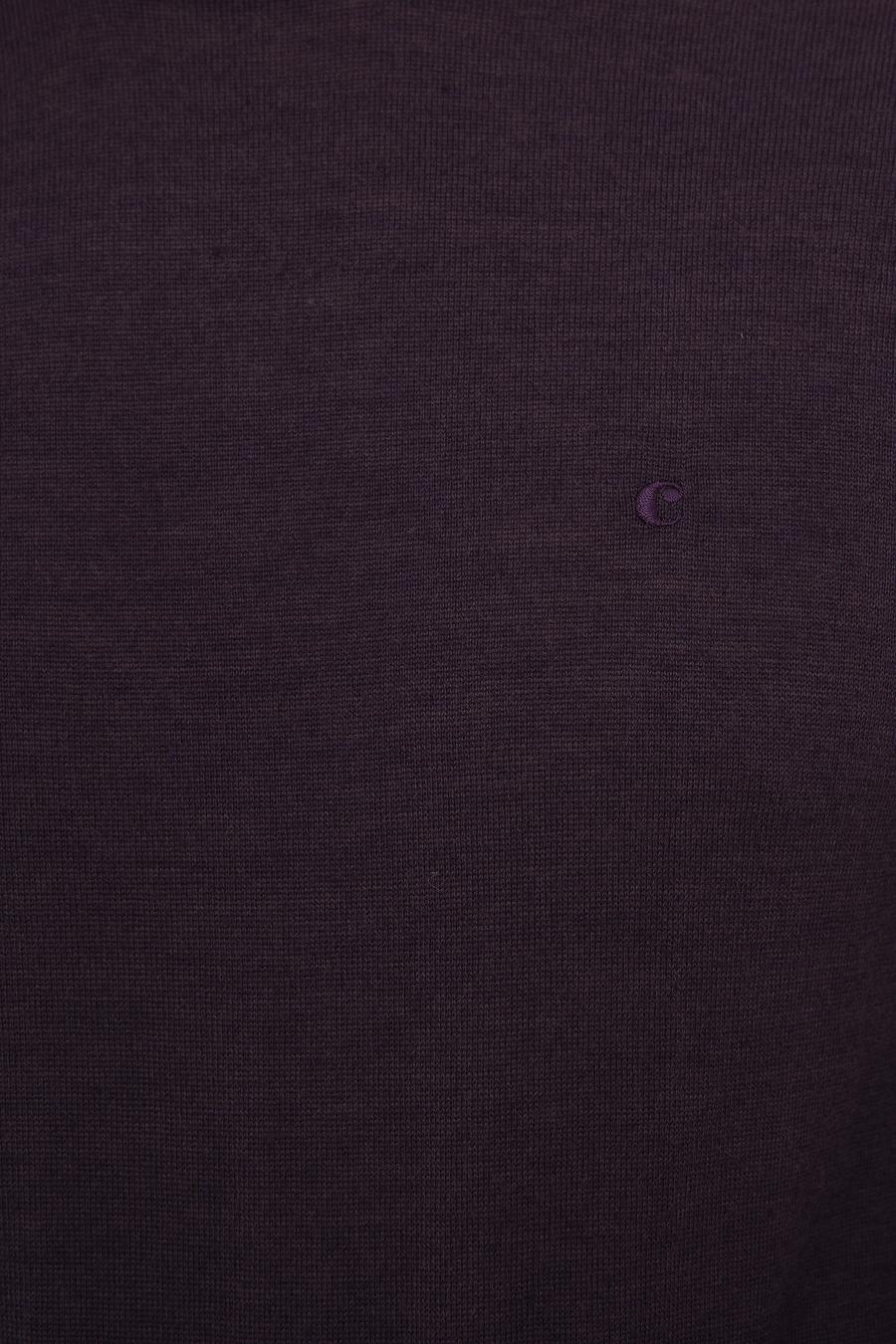 Mor Slim Fit Yarım Balıkçı Basic Triko Kazak - 50211256116