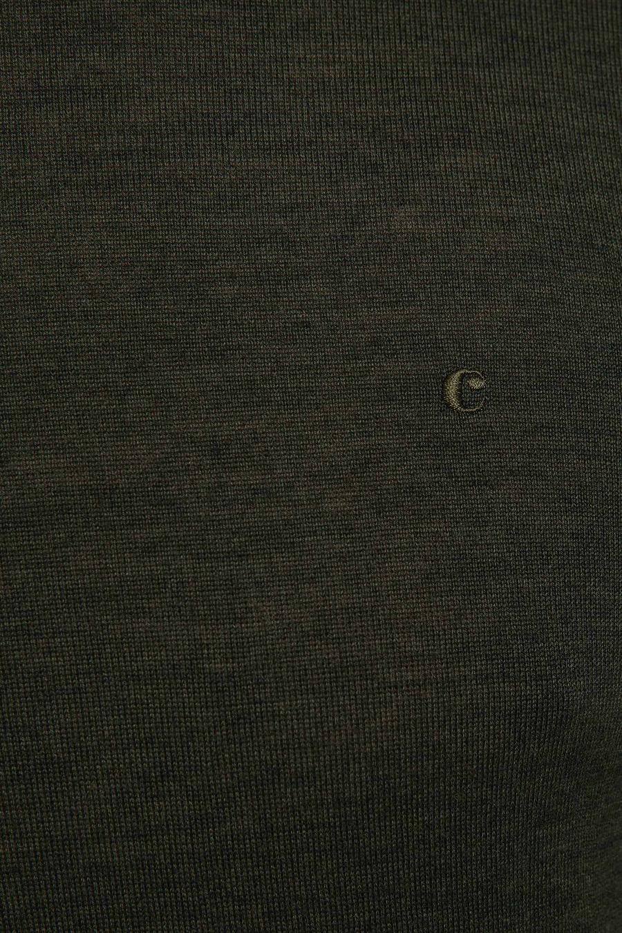 Haki Slim Fit Bisiklet Yaka Basic Triko Kazak - 50211257027