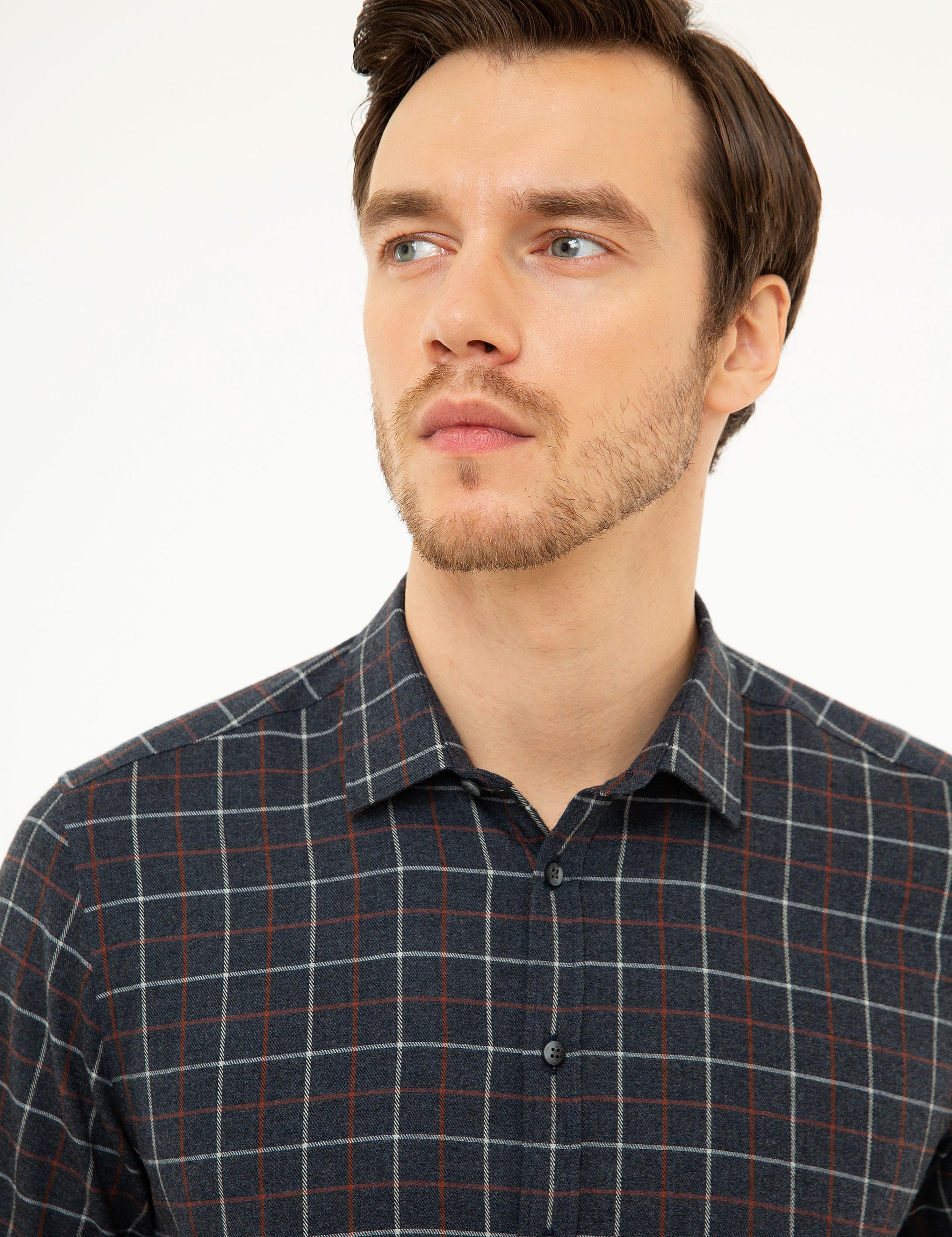 İndigo Slim Fit Uzun Kollu Gömlek - 50218135005
