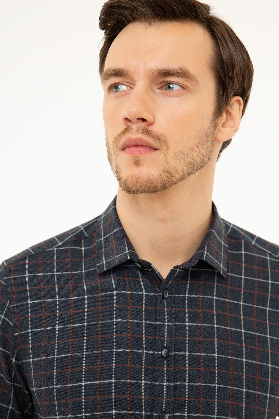İndigo Slim Fit Uzun Kollu Gömlek - 50218135005