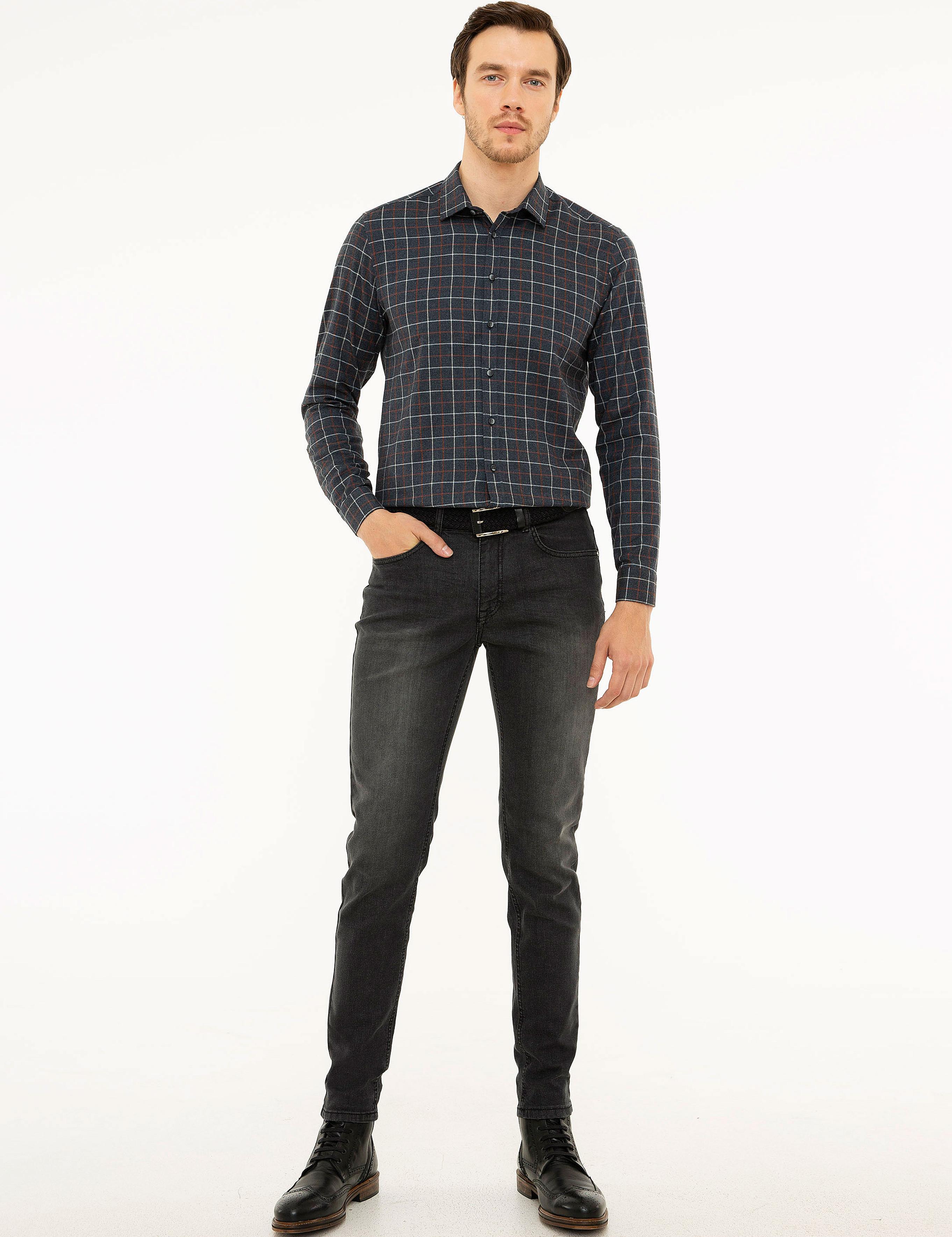 İndigo Slim Fit Uzun Kollu Gömlek - 50218135005