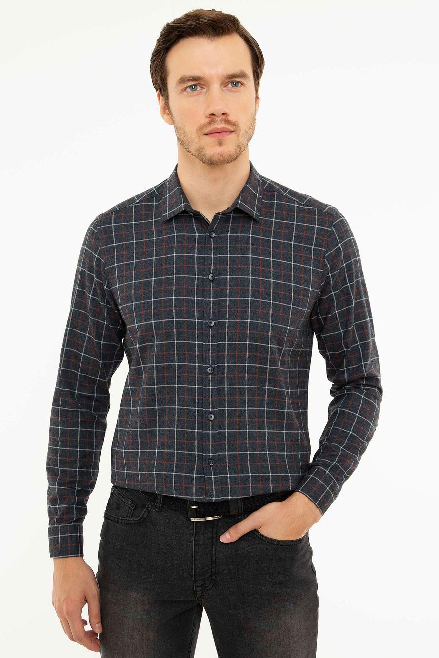 İndigo Slim Fit Uzun Kollu Gömlek - 50218135005
