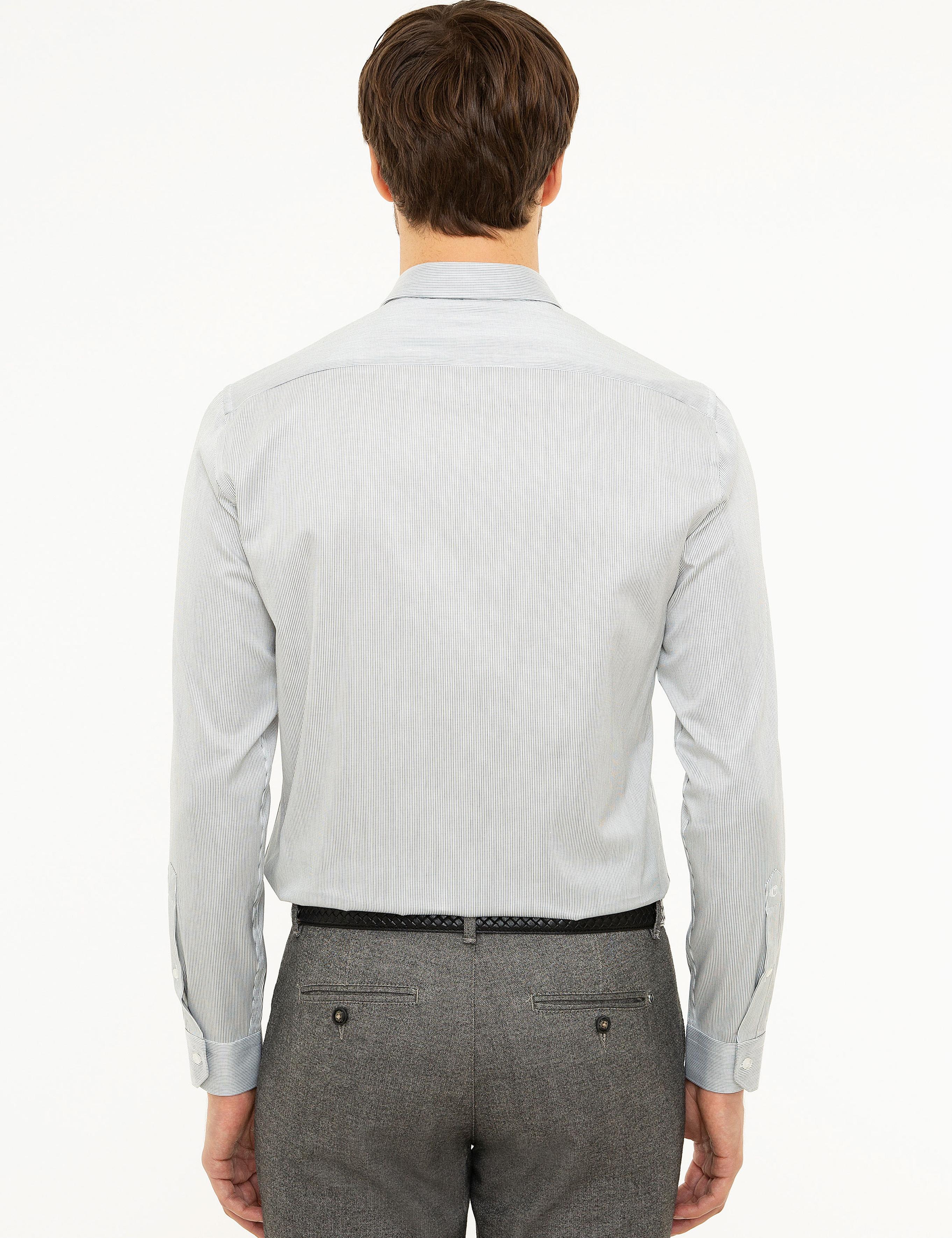 Siyah Slim Fit Uzun Kollu Gömlek - 50218141004