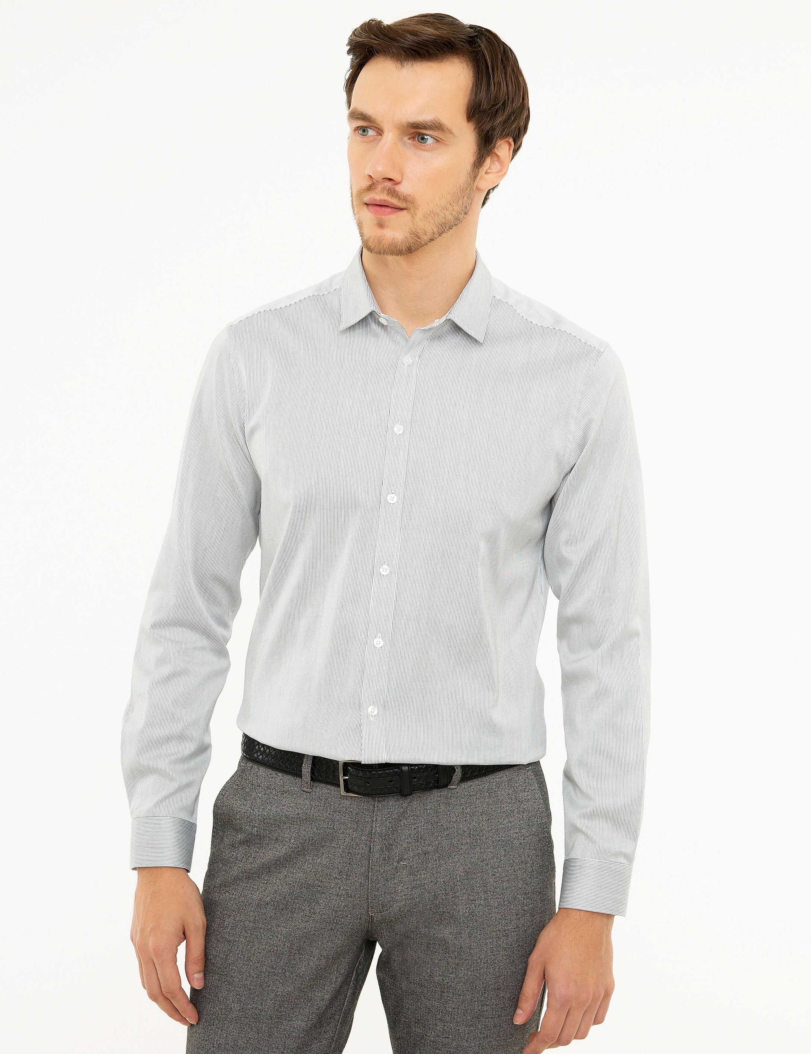 Siyah Slim Fit Uzun Kollu Gömlek - 50218141004