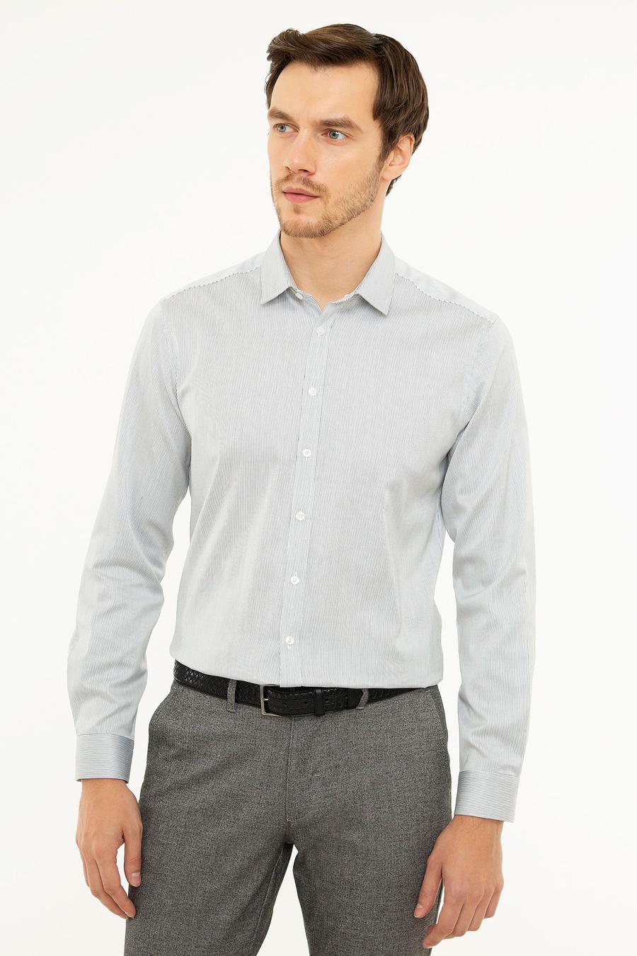 Siyah Slim Fit Uzun Kollu Gömlek - 50218141004
