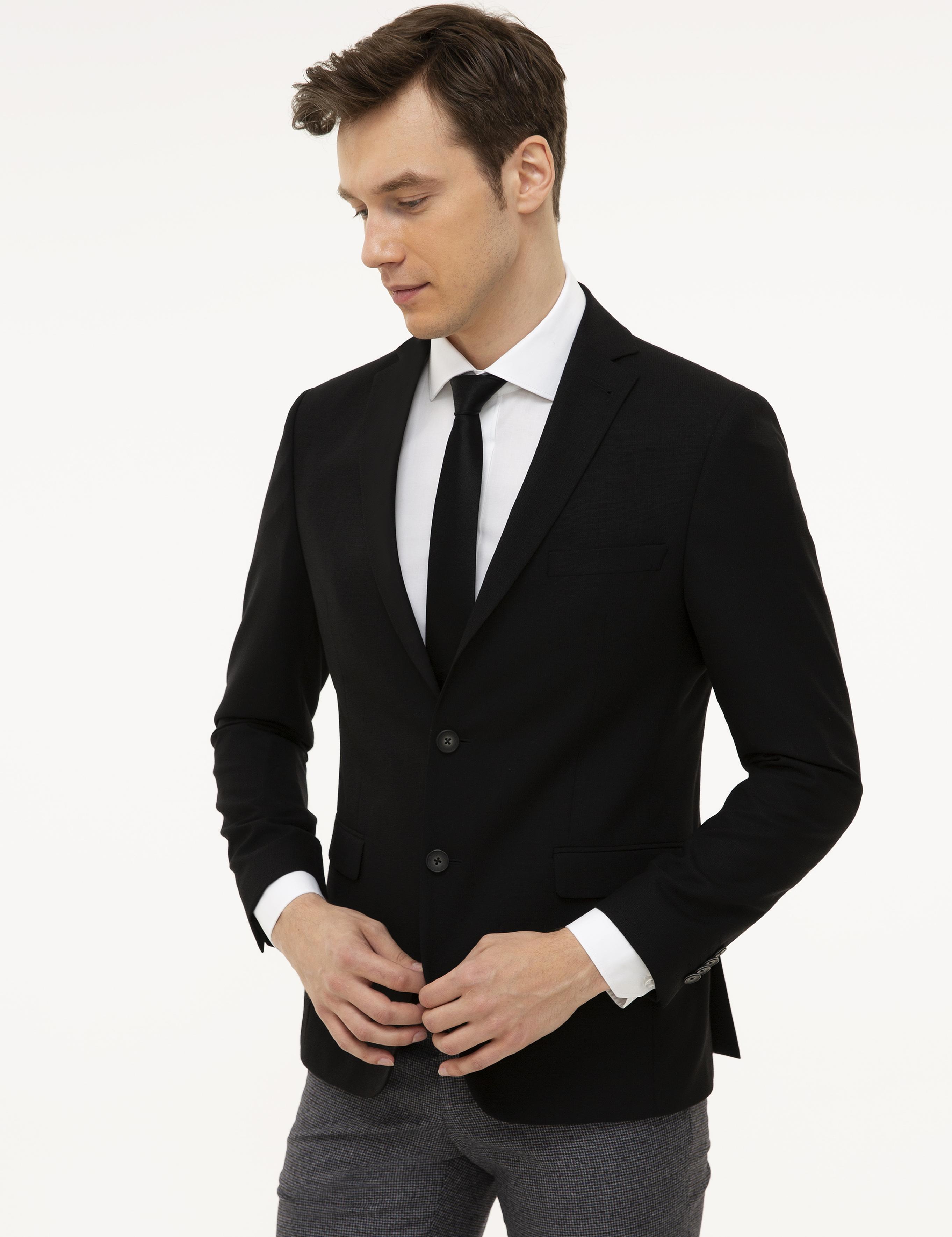 Siyah Slim Fit Ceket - 50219742038