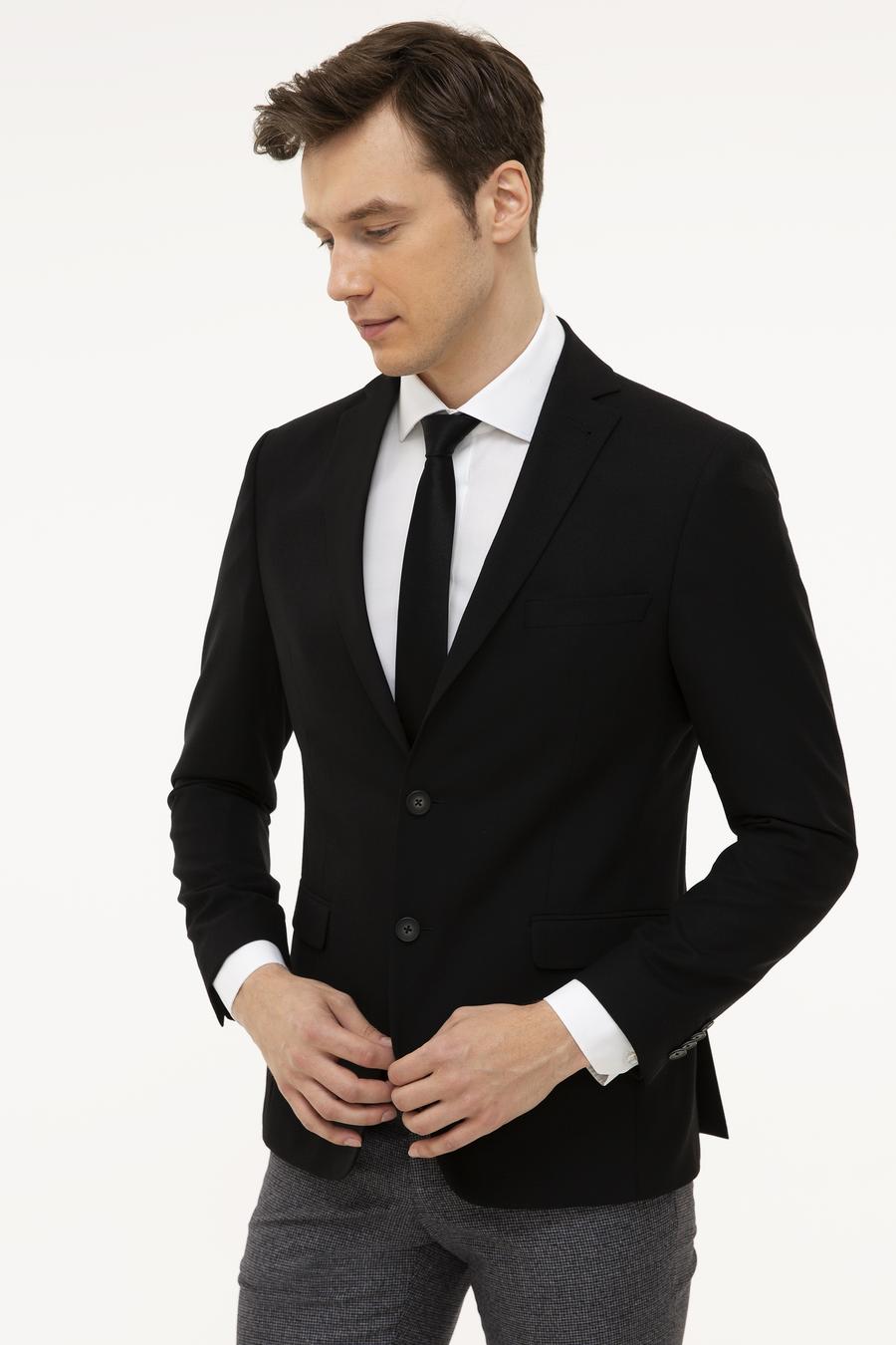 Siyah Slim Fit Ceket - 50219742038