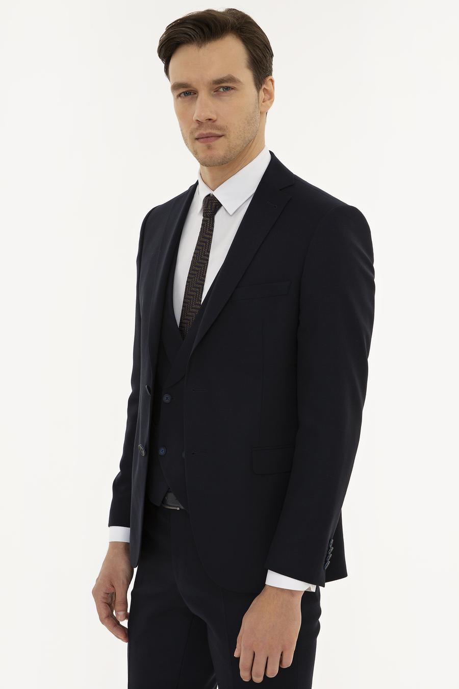 Lacivert Slim Fit Yün Ceket - 50219742113