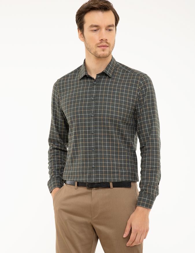 Füme Slim Fit Uzun Kollu Gömlek