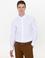 Beyaz Keten Karışımlı Slim Fit Uzun Kollu Gömlek