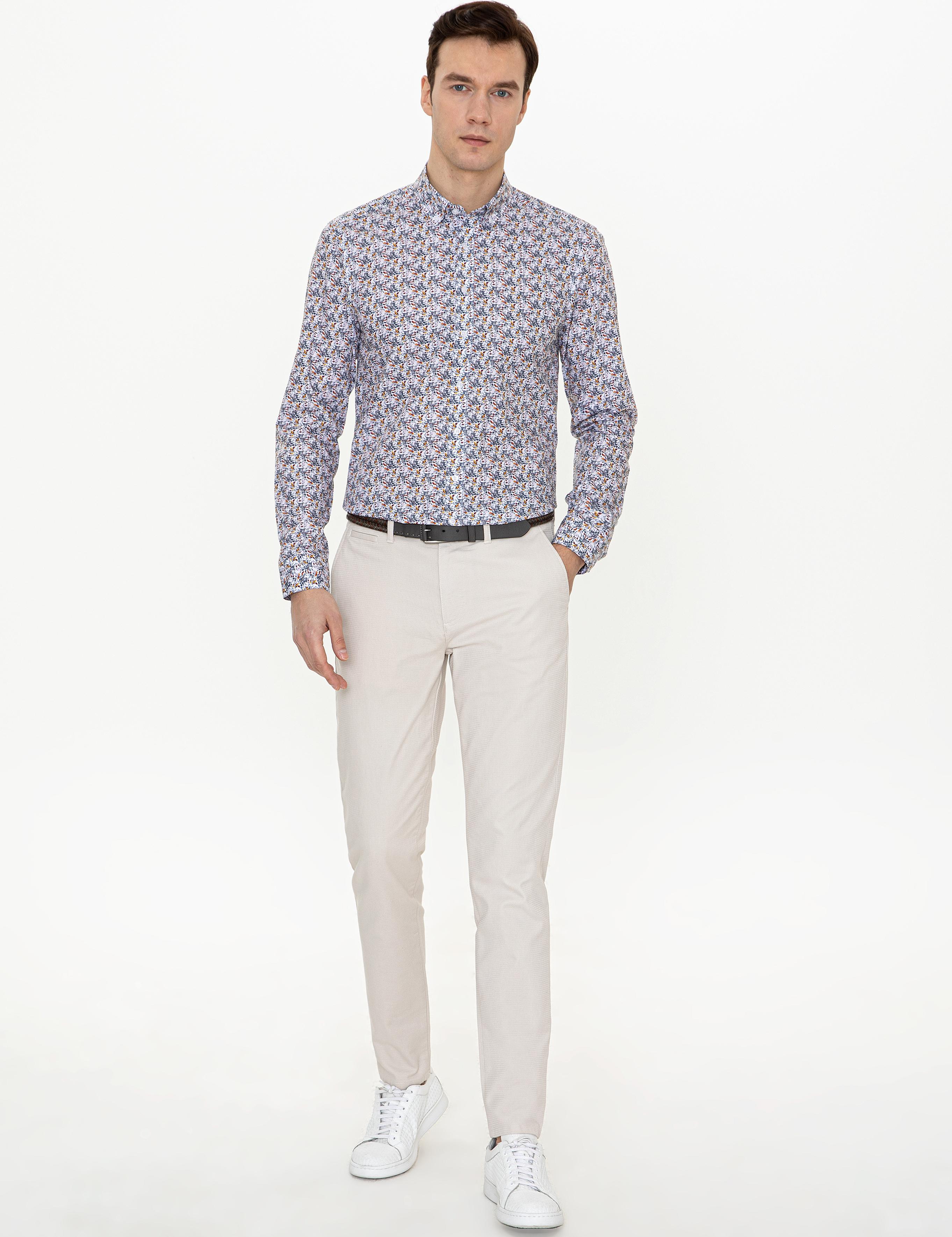 Sarı Slim Fit Uzun Kollu Gömlek - 50247571025