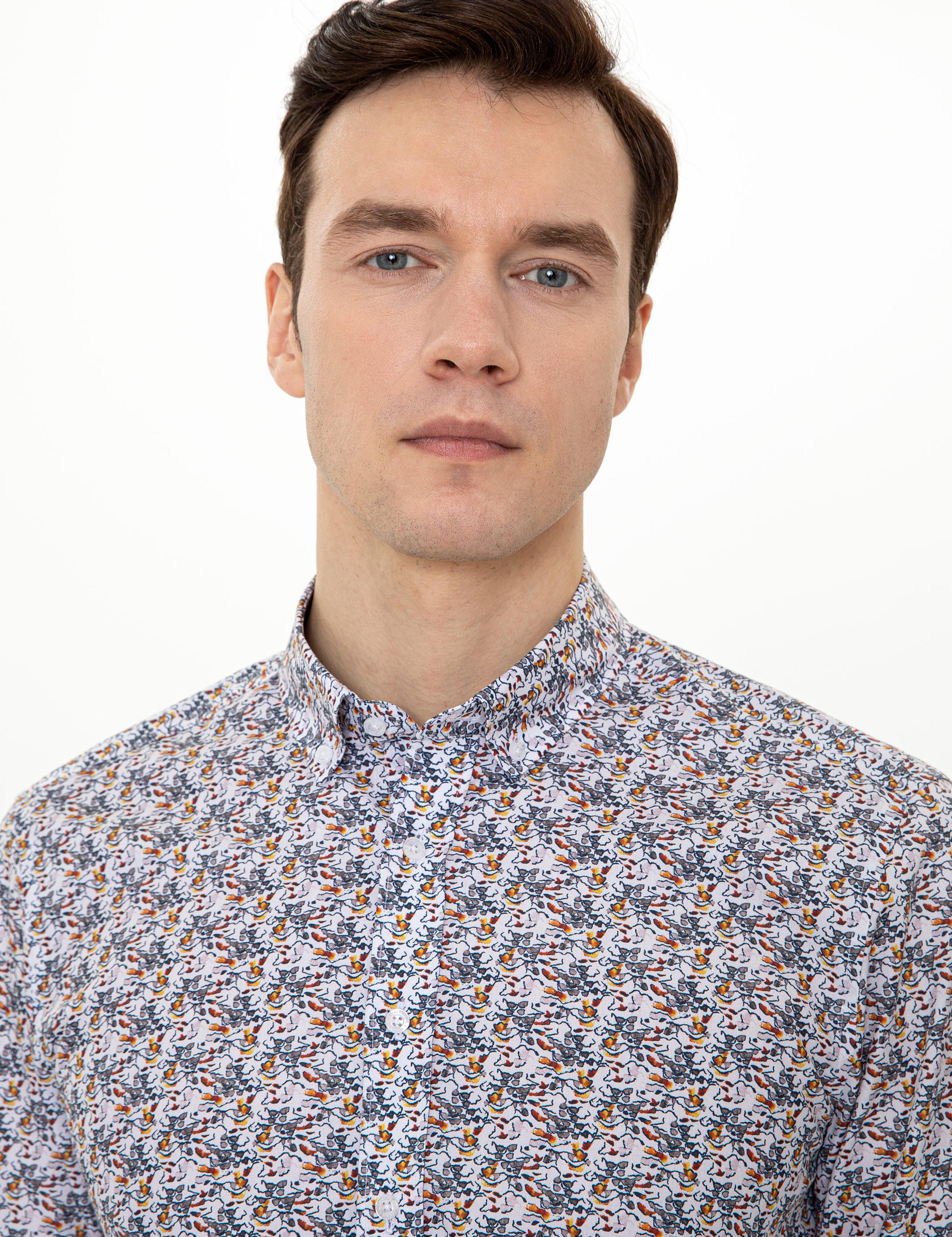 Sarı Slim Fit Uzun Kollu Gömlek - 50247571025