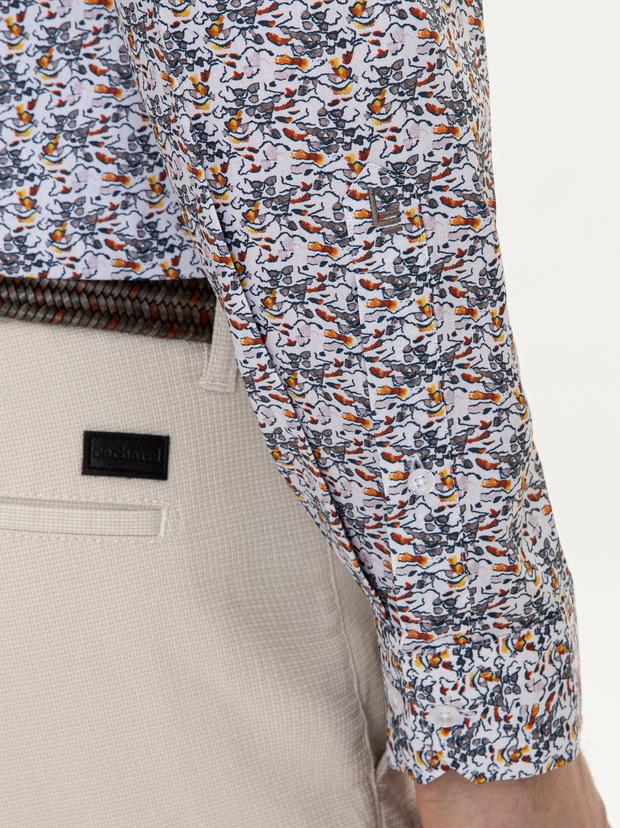 Sarı Slim Fit Uzun Kollu Gömlek