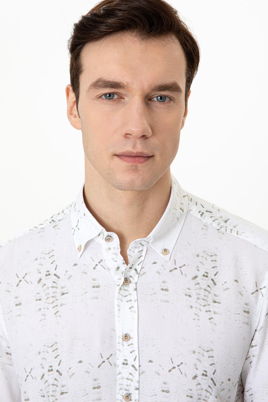 Haki Slim Fit Uzun Kollu Gömlek - 50247574063