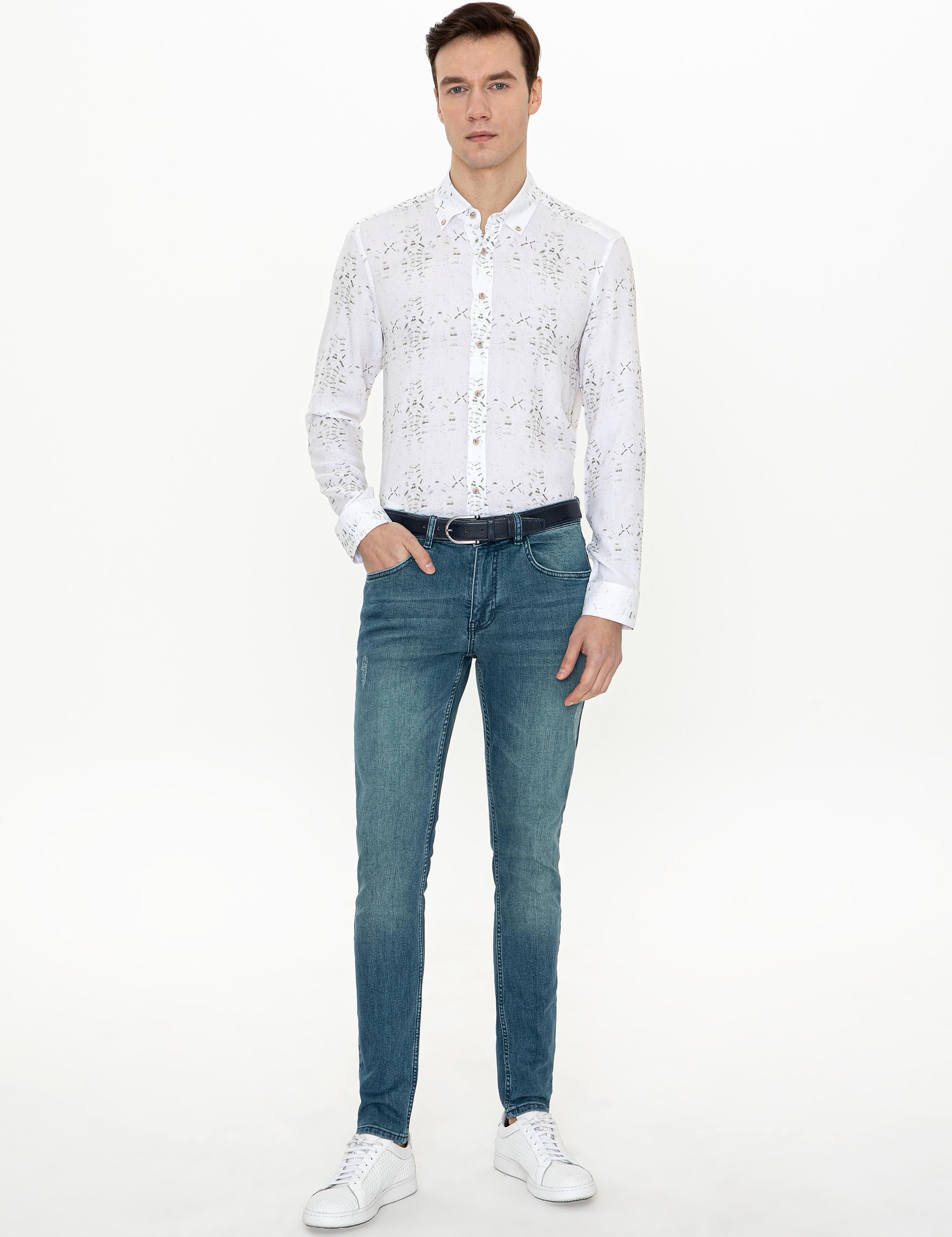 Haki Slim Fit Uzun Kollu Gömlek - 50247574063