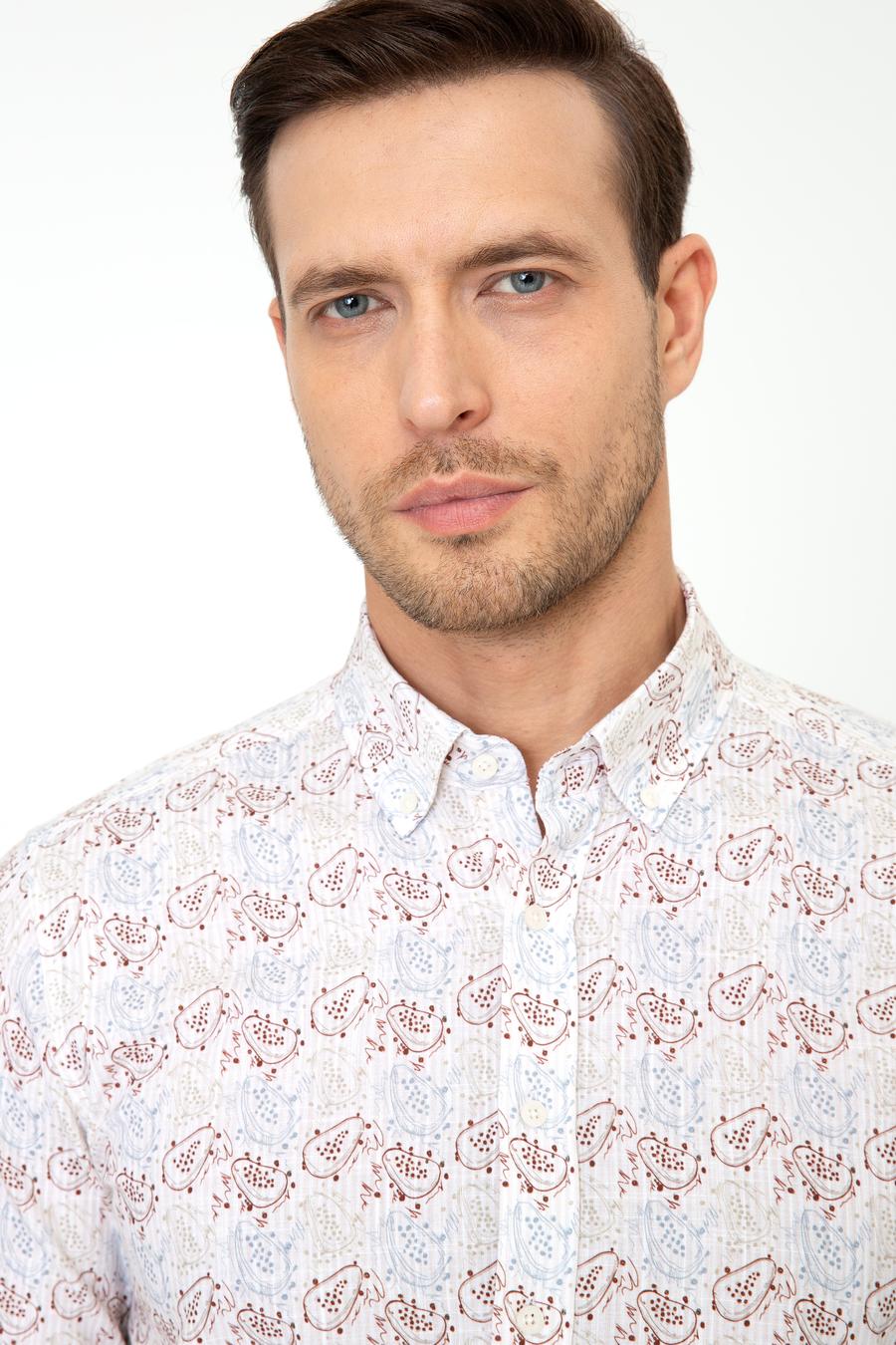 Açık Kahverengi Slim Fit Uzun Kollu Gömlek - 50248453025