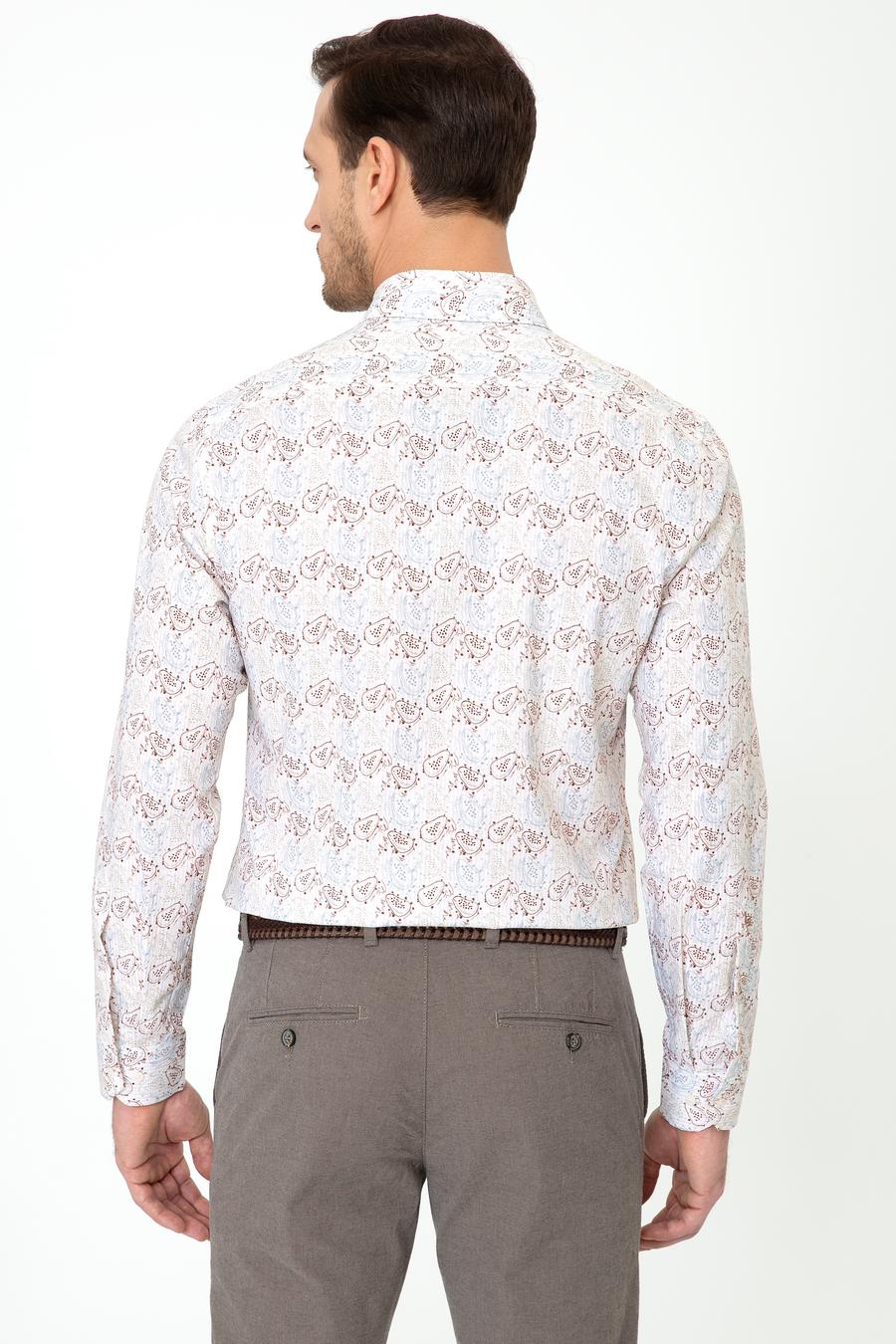 Açık Kahverengi Slim Fit Uzun Kollu Gömlek - 50248453025
