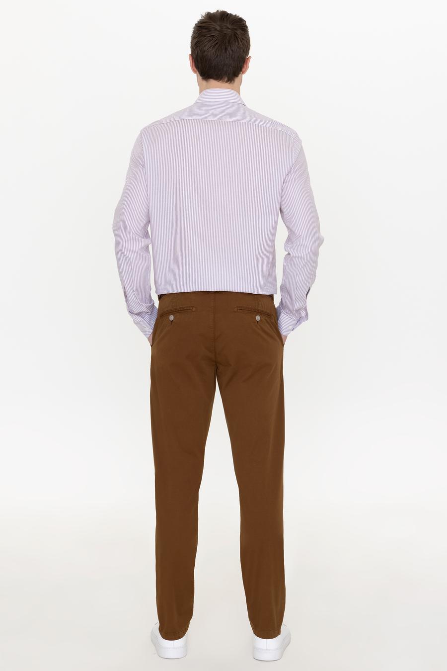 Açık Kahverengi Slim Fit Kanvas Pantolon - 50248787268