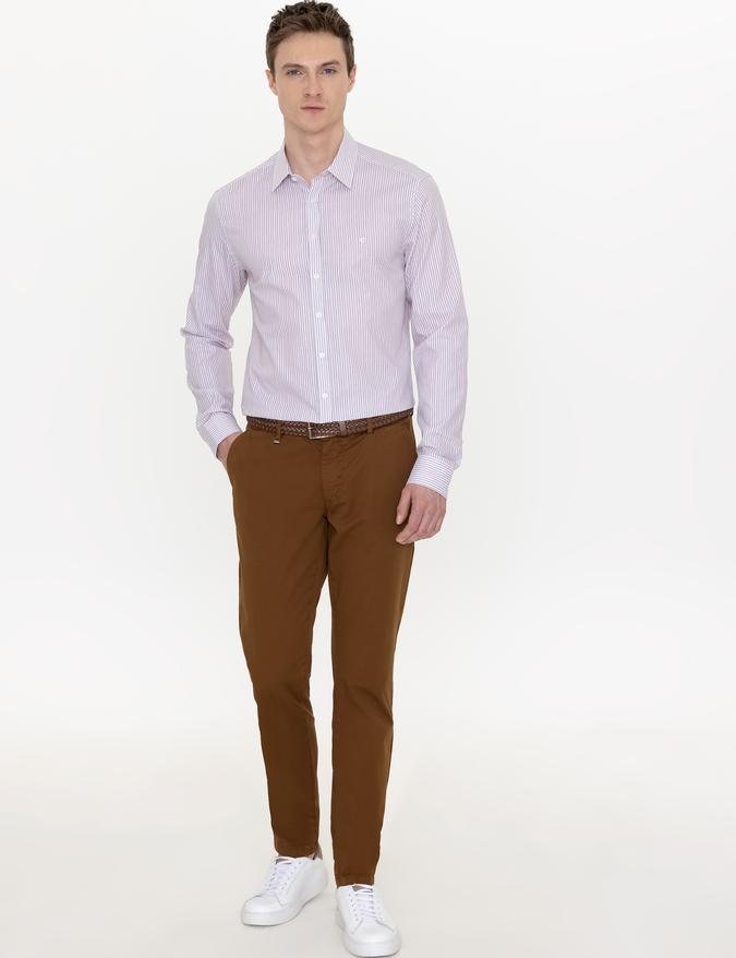 Açık Kahverengi Slim Fit Kanvas Pantolon