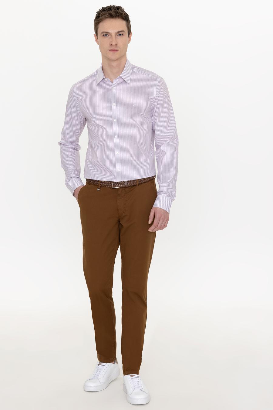 Açık Kahverengi Slim Fit Kanvas Pantolon - 50248787268