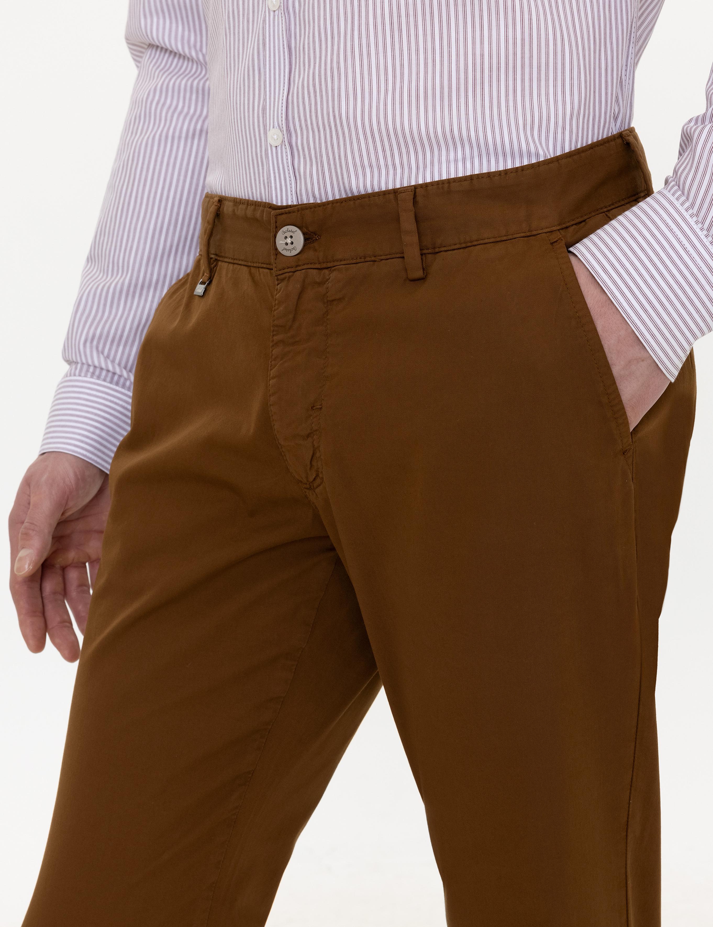 Açık Kahverengi Slim Fit Kanvas Pantolon - 50248787268