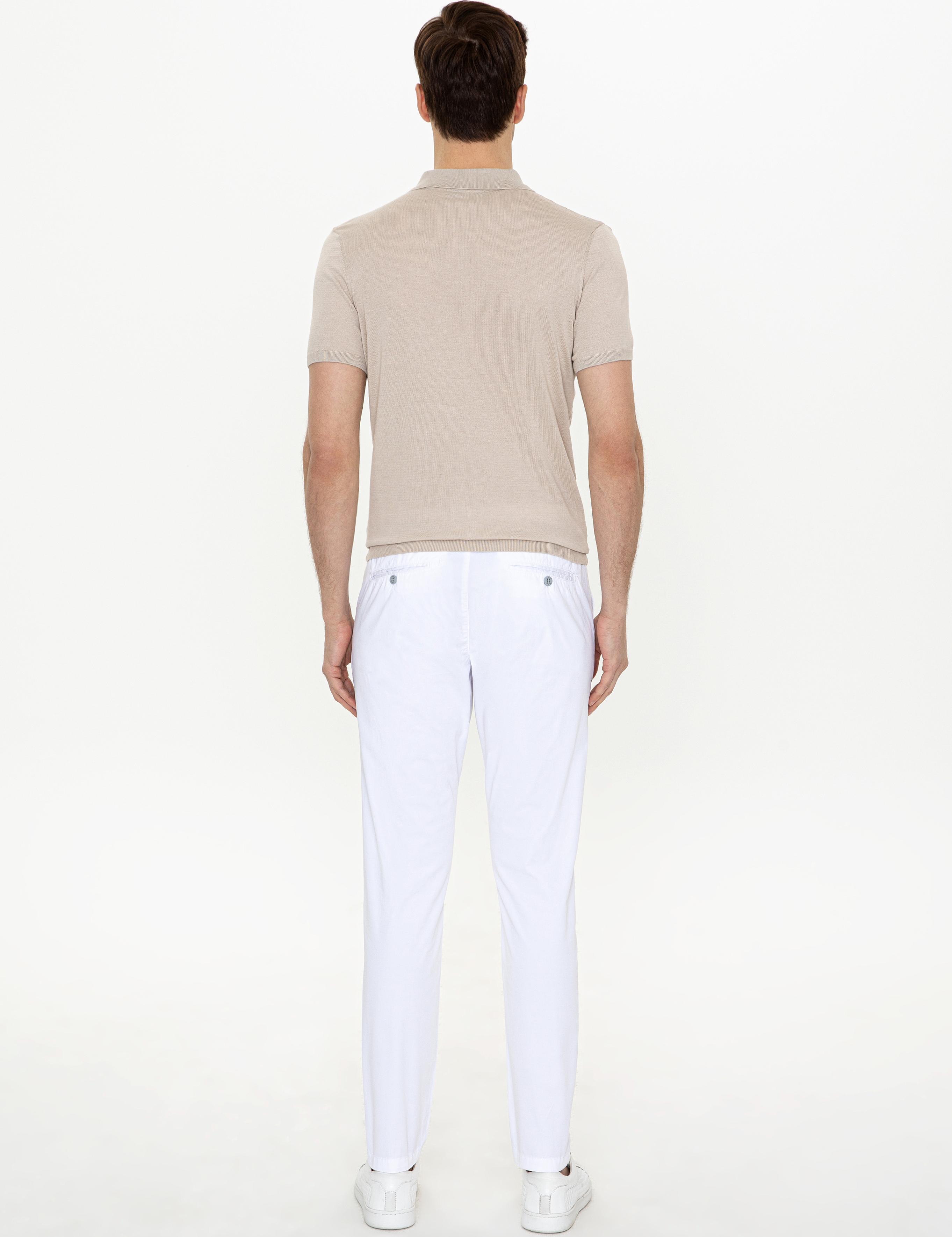 Beyaz Slim Fit Kanvas Pantolon - 50248787373