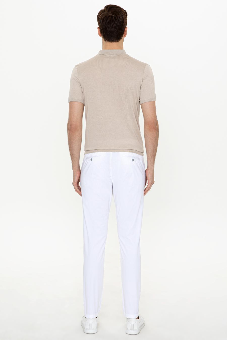 Beyaz Slim Fit Kanvas Pantolon - 50248787373