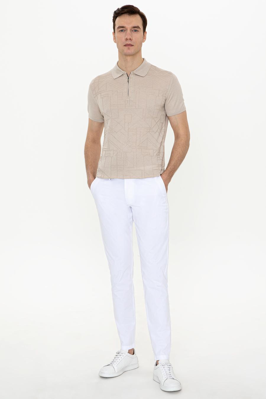Beyaz Slim Fit Kanvas Pantolon - 50248787373