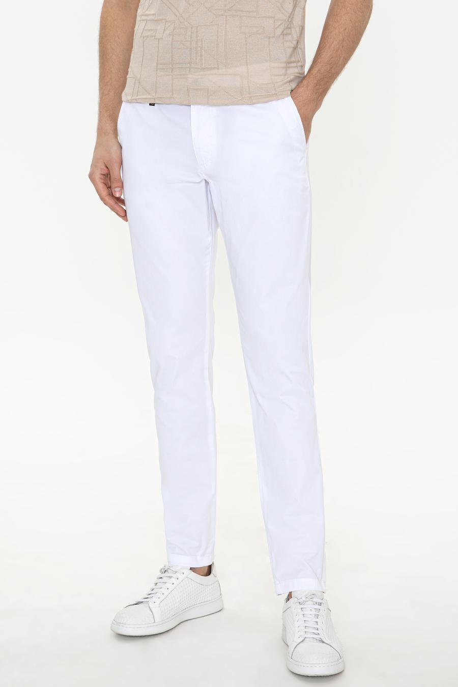 Beyaz Slim Fit Kanvas Pantolon - 50248787373