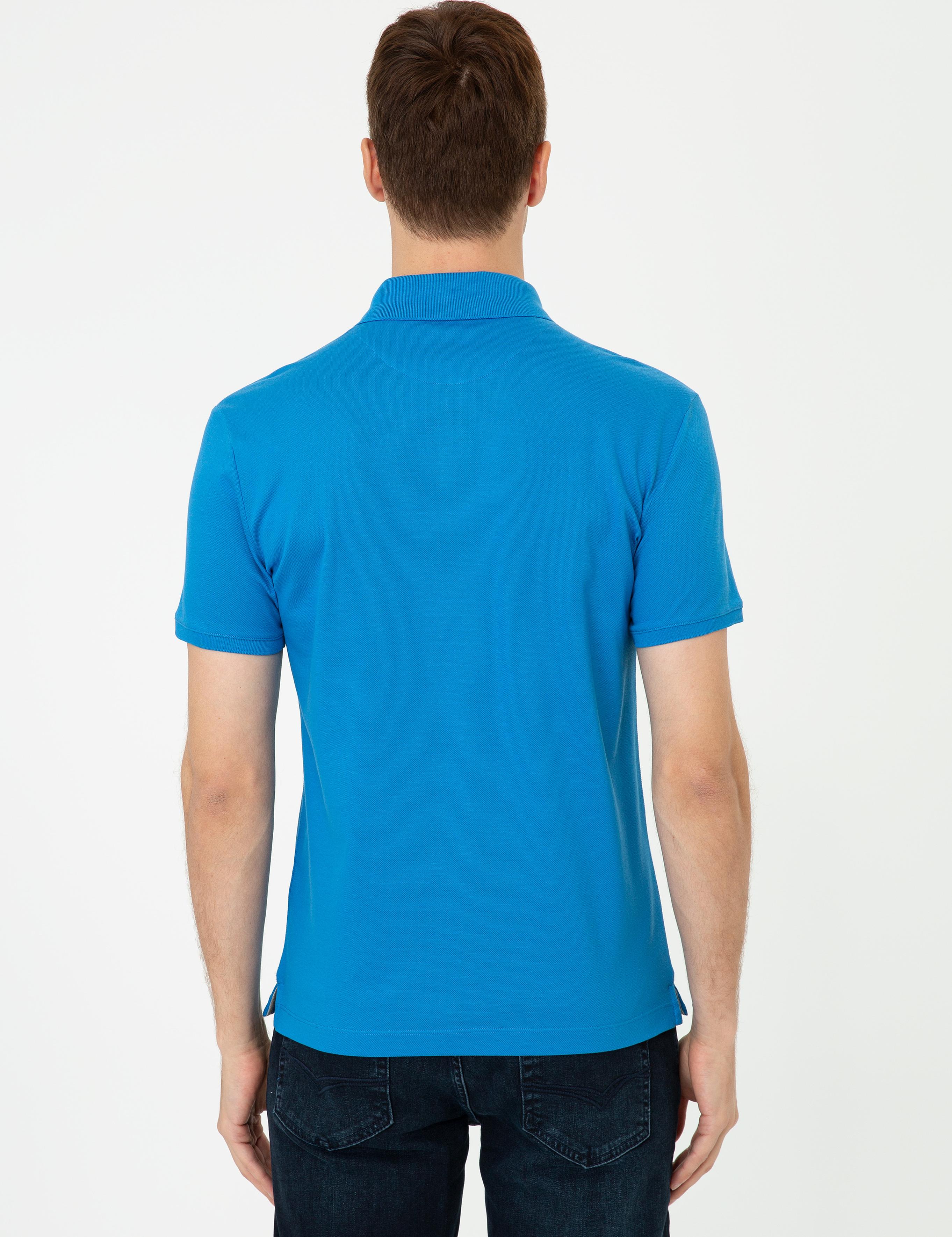 Denim Polo Yaka Slim Fit Basic Merserize T-shirt - 50250172075
