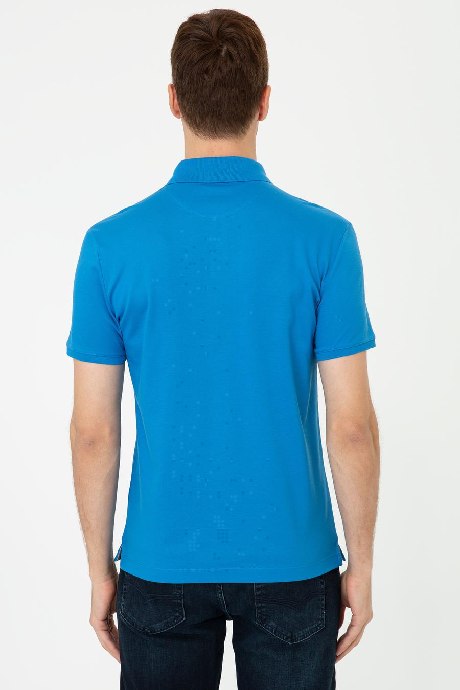 Denim Polo Yaka Slim Fit Basic Merserize T-shirt - 50250172075