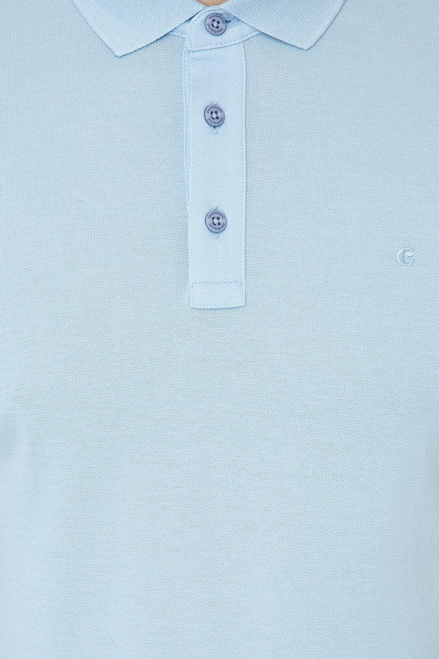 Buz Mavisi Polo Yaka Slim Fit Basic Merserize T-shirt - 50250172080
