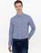 İndigo Keten Karışımlı Slim Fit Uzun Kollu Gömlek