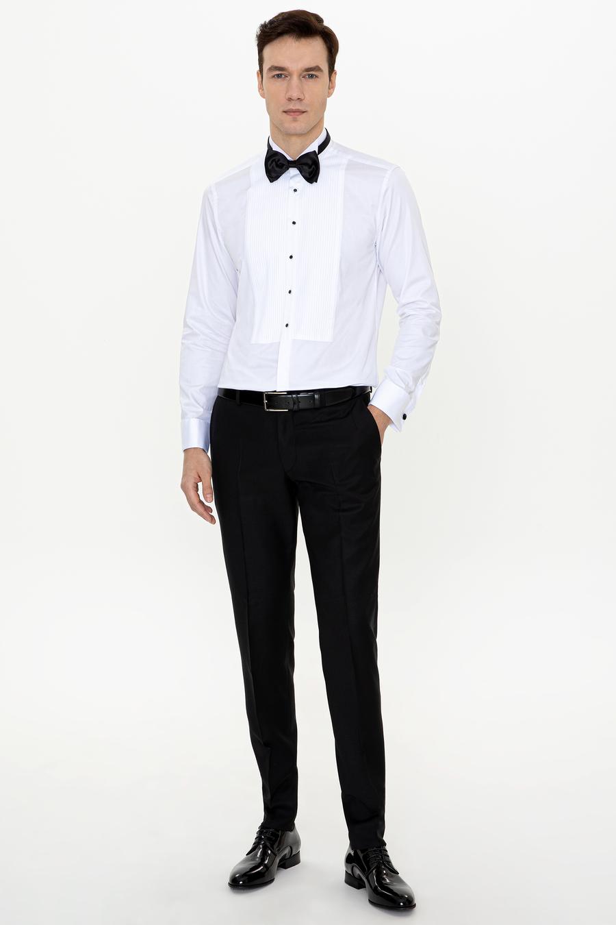 Beyaz Slim Fit Smokin Gömlek - 50251046004