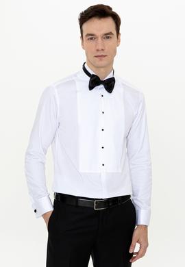 Beyaz Slim Fit Smokin Gömlek