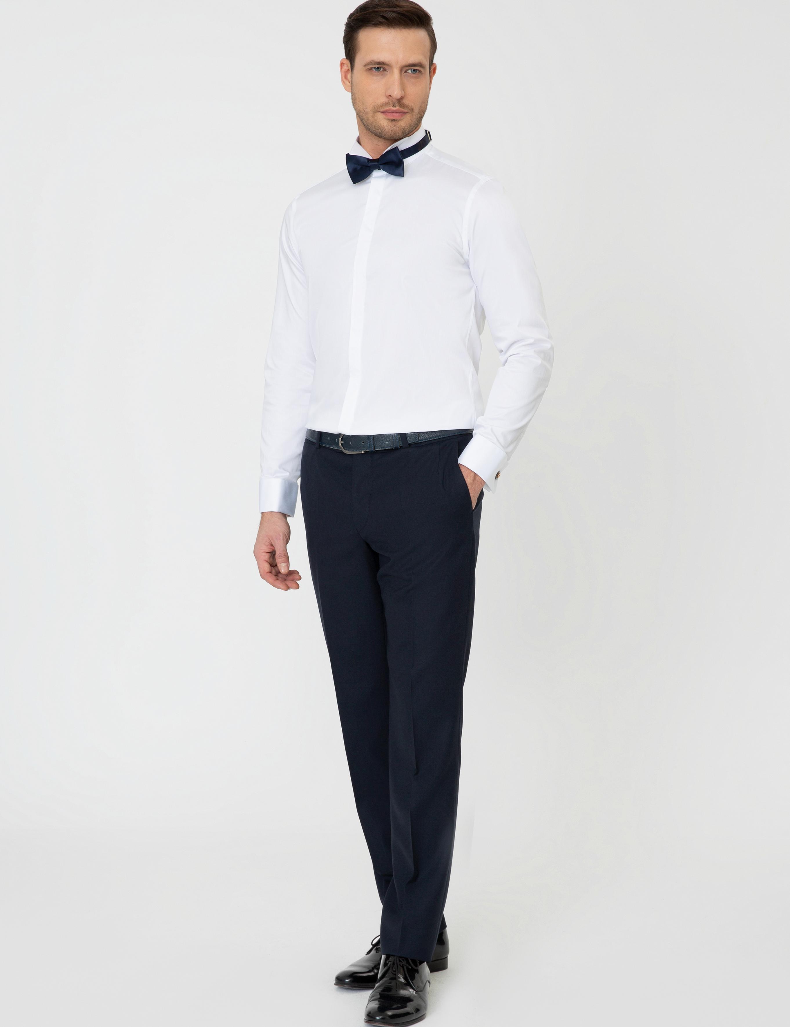 Beyaz Slim Fit Smokin Gömlek - 50252691012