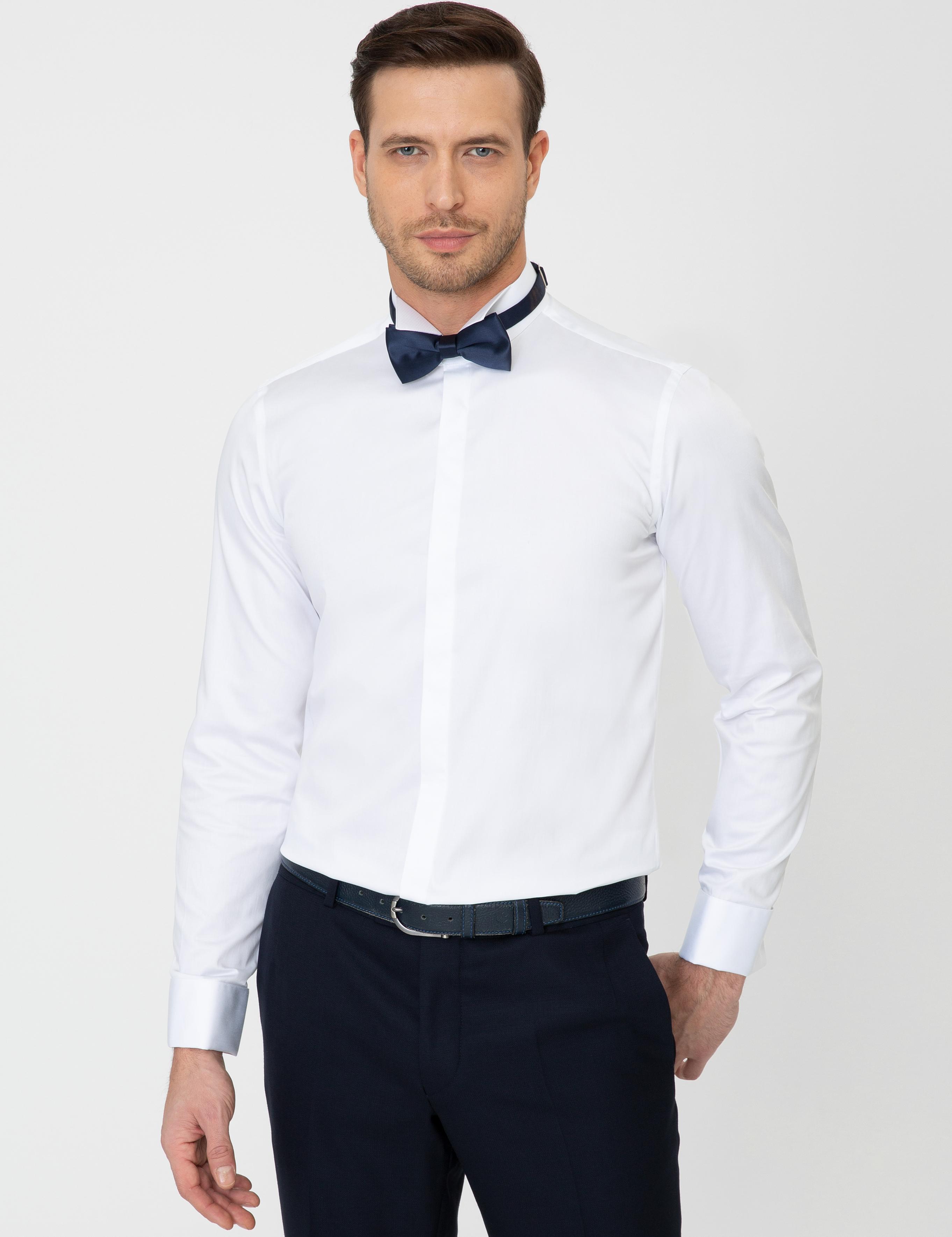 Beyaz Slim Fit Smokin Gömlek - 50252691012