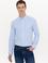 Açık Mavi Keten Karışımlı Slim Fit Uzun Kollu Gömlek