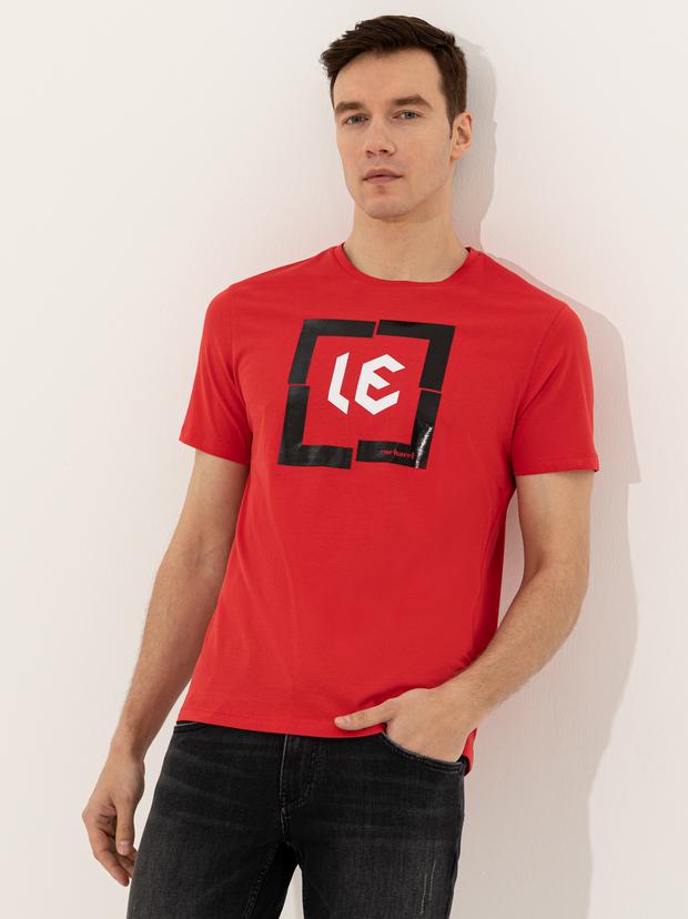 Kırmızı Bisiklet Yaka Slim Fit T-Shirt